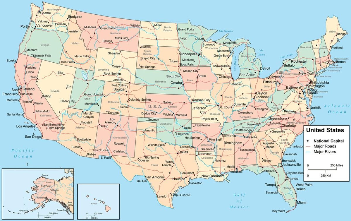 Города США на карте