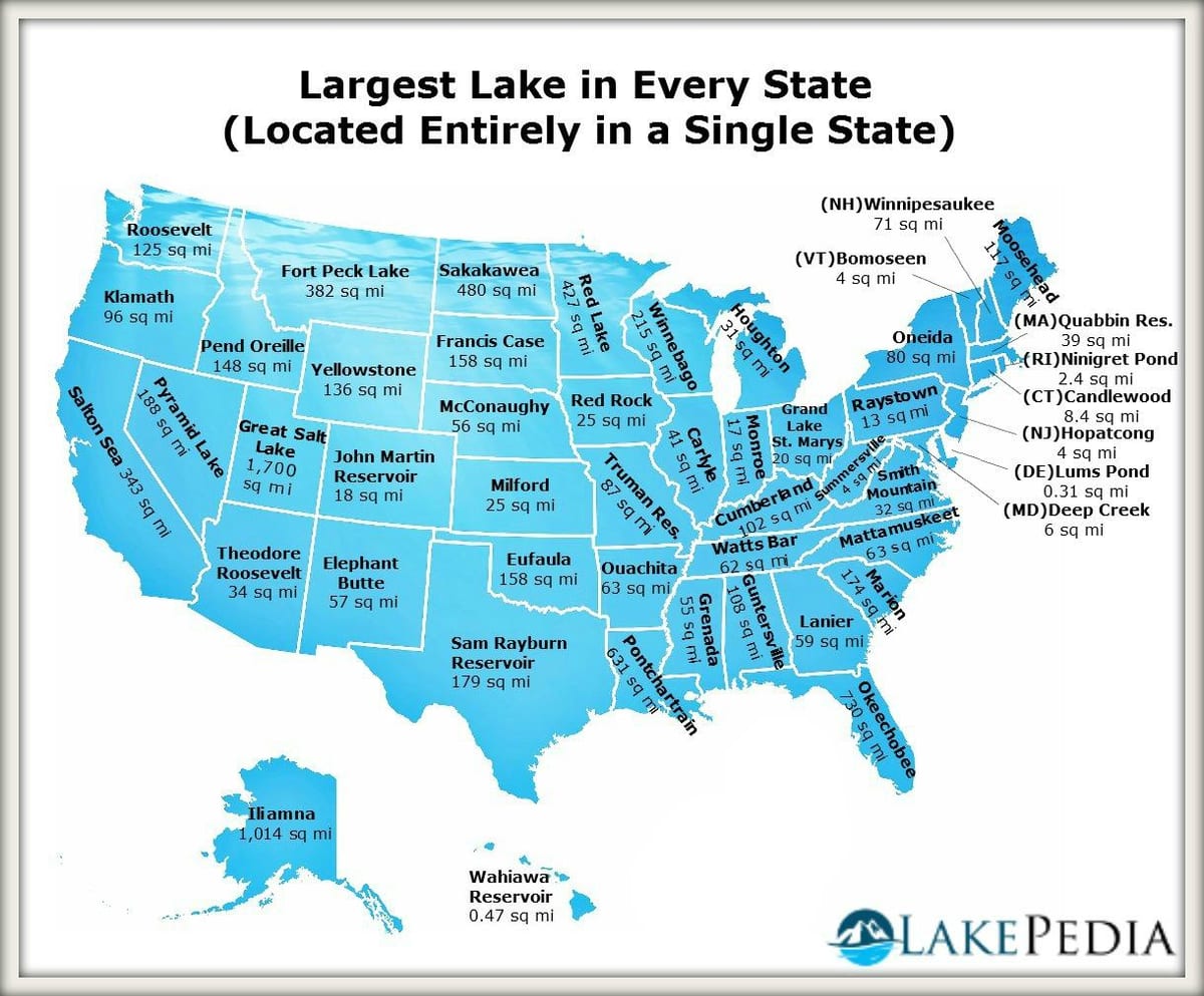 озера на карте США