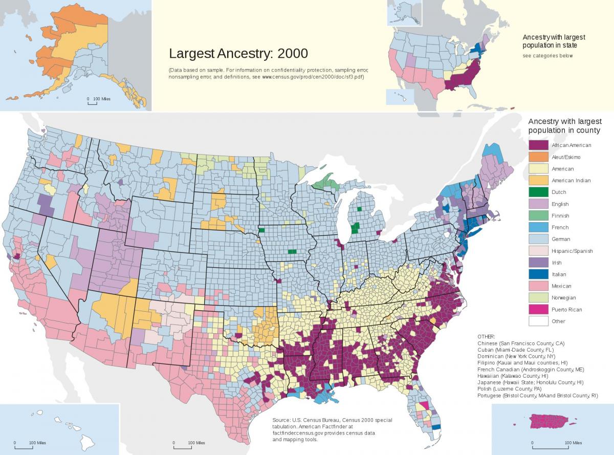 США этнической карте