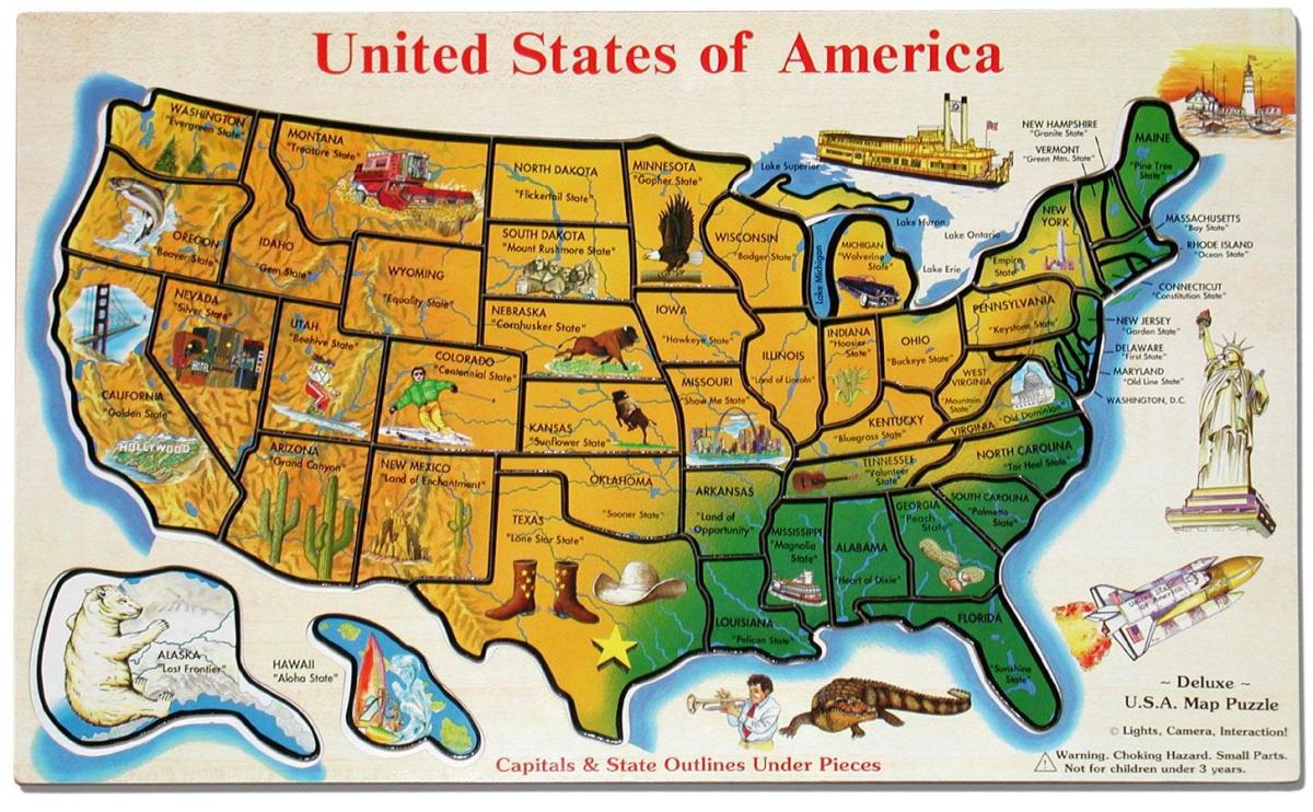 карта путешествия США