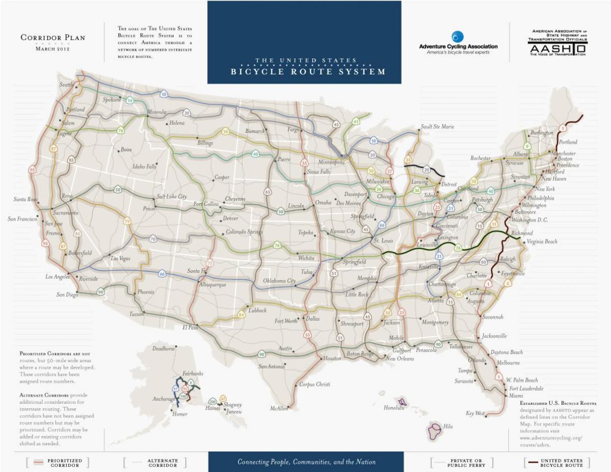 США Велоспорт карте