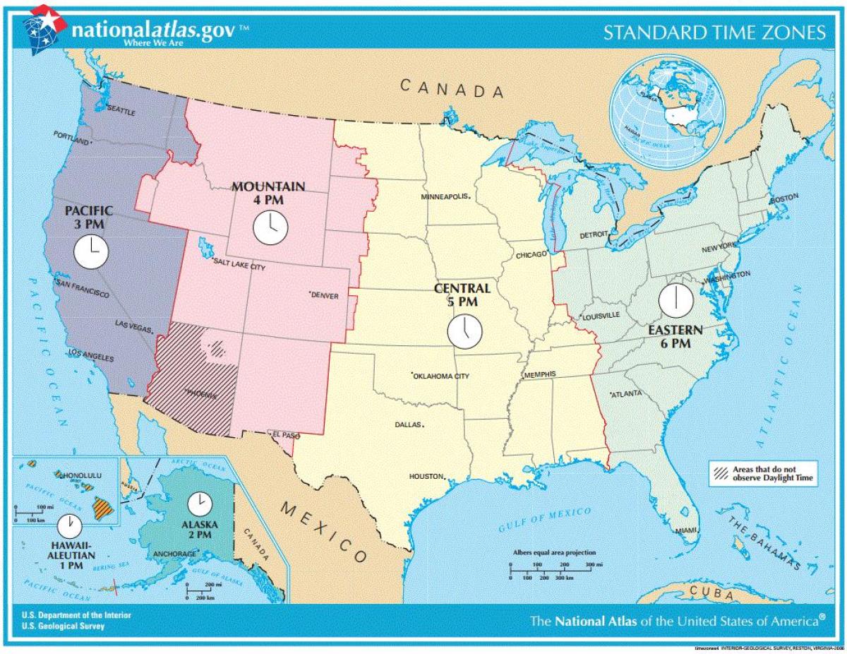 США карта зоны