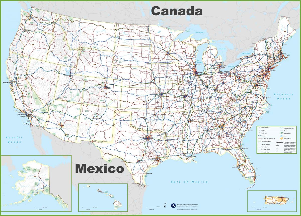 США перевозит карте
