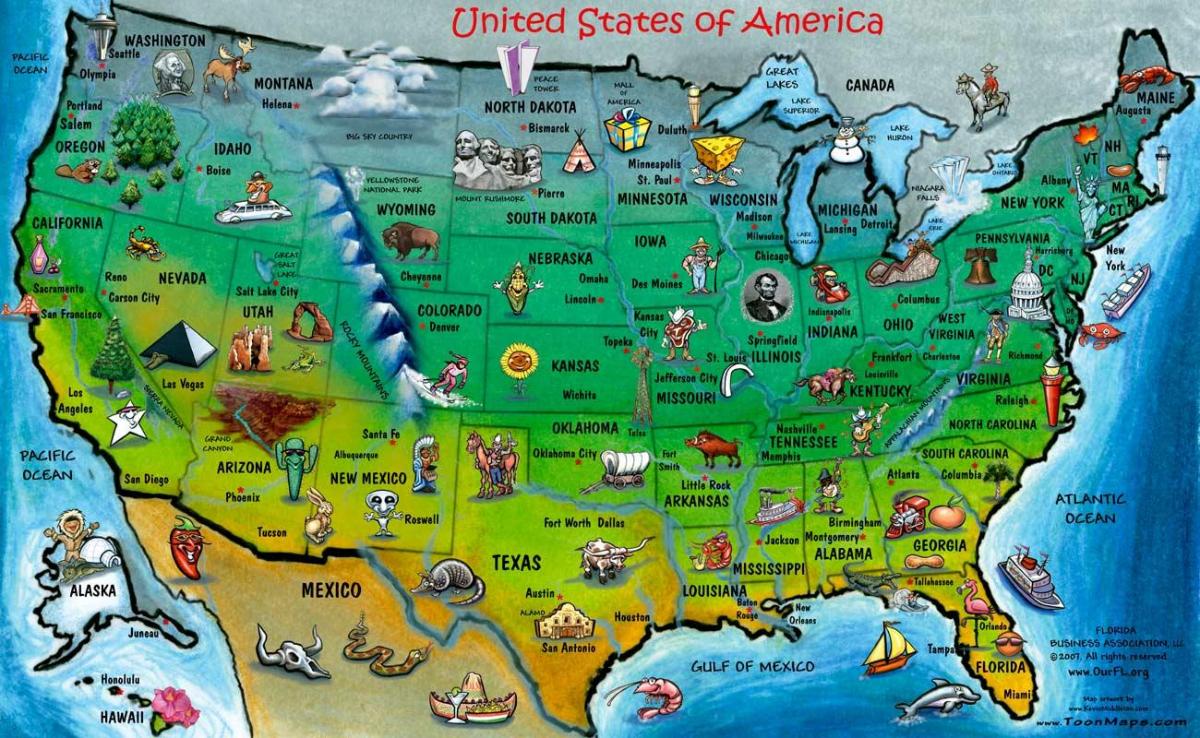 туристическая карта США
