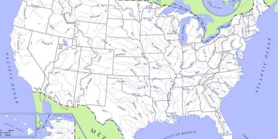 Карта США waterways