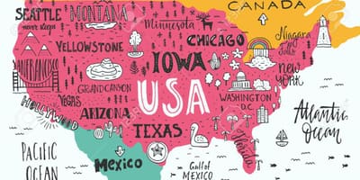 Достопримечательности США карта