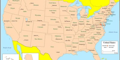 Карта США Штаты метят