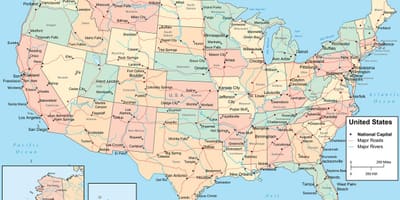 Карта штатов США