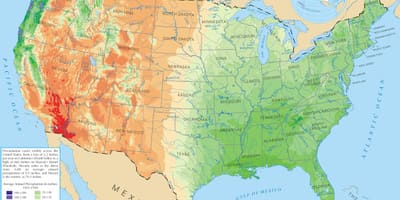 Количество осадков карту США