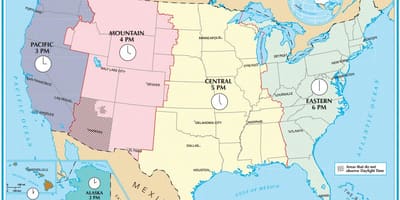 США карта зоны