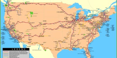 Железнодорожные карту США