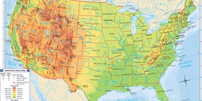 Физическая карта США