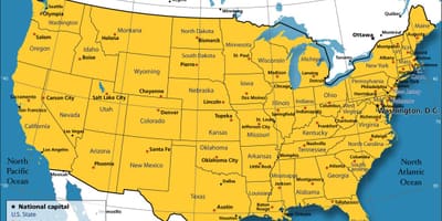 Карта страны США