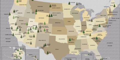 Карта парков США