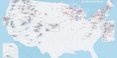 США горнолыжные курорты карта