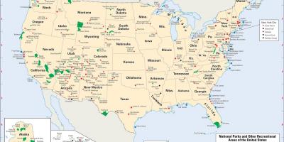Западный карта США с национальными парками